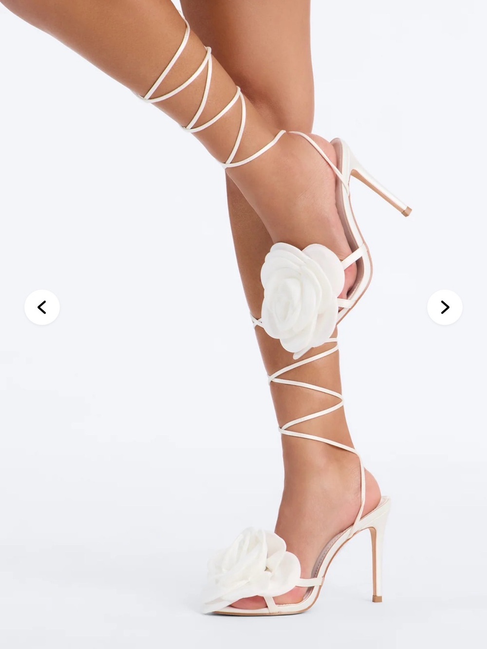 Fashion Nova White Love is Blooming Flower Heeled Sandals - Picture 10 of 11